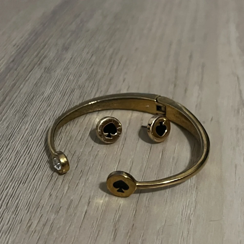 Kate Spade Gold and Black Minimalist Bracelet and earring set - Picture 3 of 5